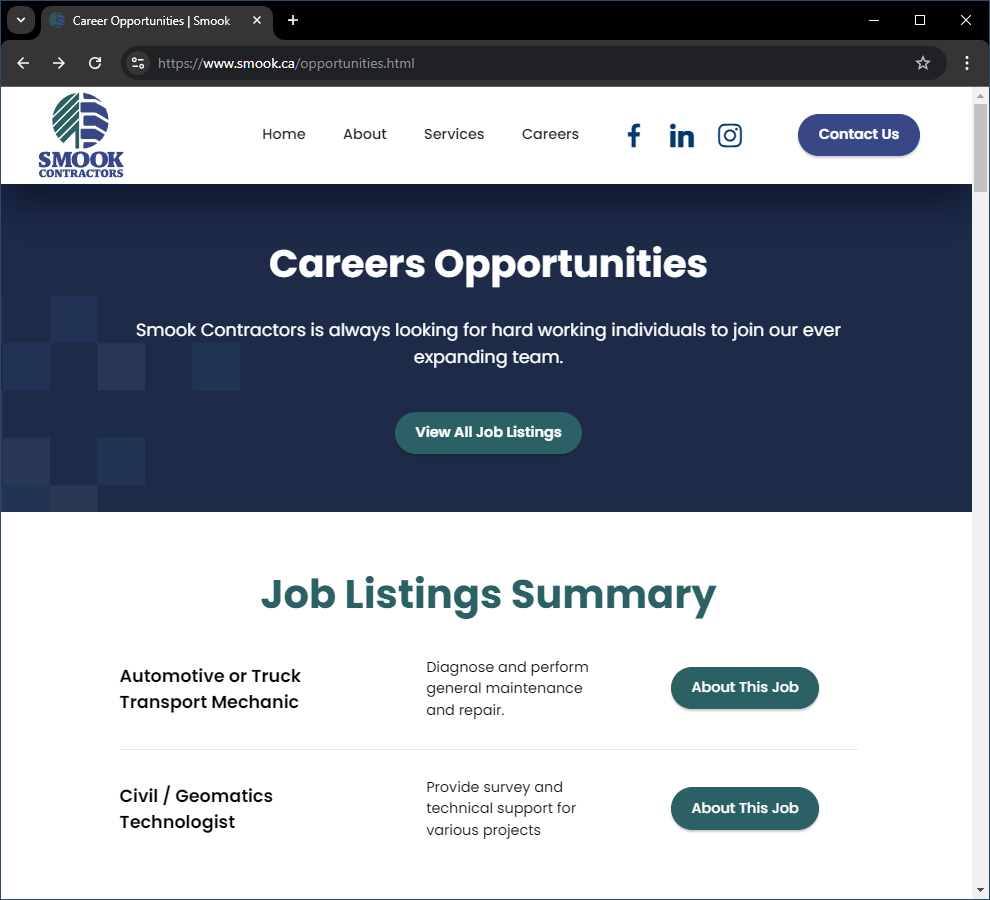 Smook Career Opportunities Webpage